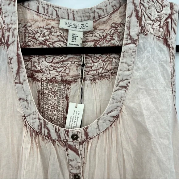 NWT Rachel Zoe Colorblock Knit Sleeveless Button Blouse Shirt Top Paisley S - Picture 5 of 10